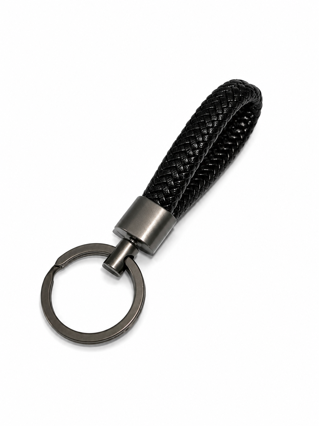 Braided Leather Key Chain (Black) – kikilab