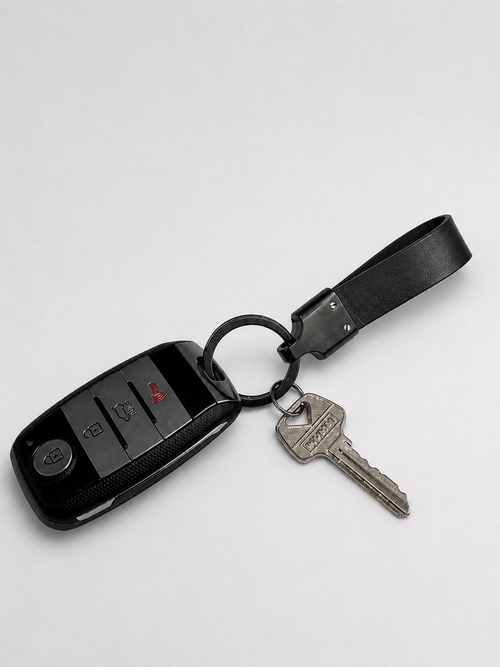 leather loop Car key chain (black)