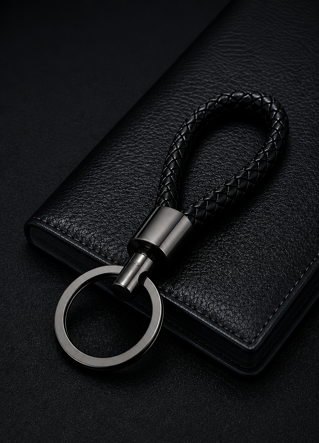 braided Car key chain (black)