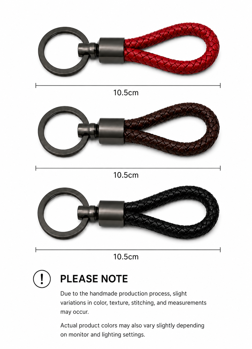 braided Car key chain (black)