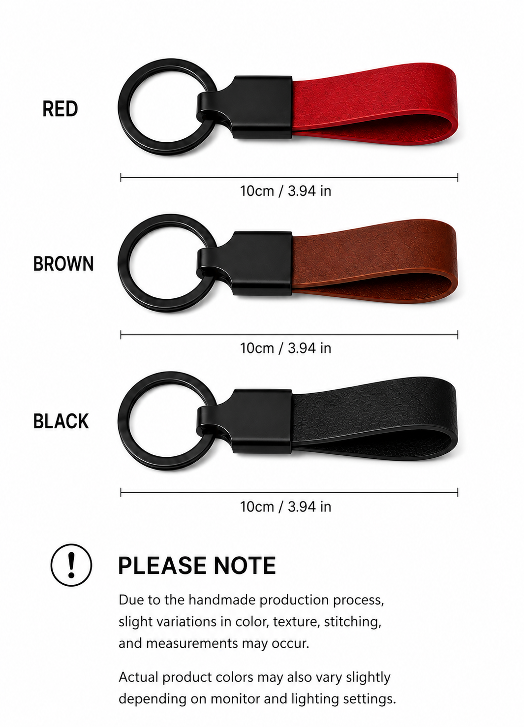 leather loop Car key chain (black)