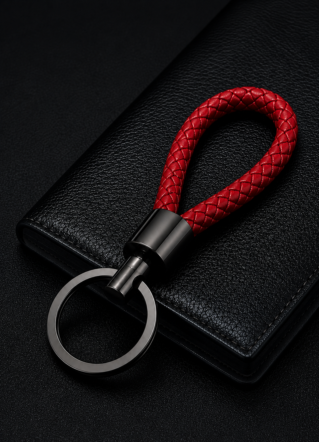 braided Car key chain (red)