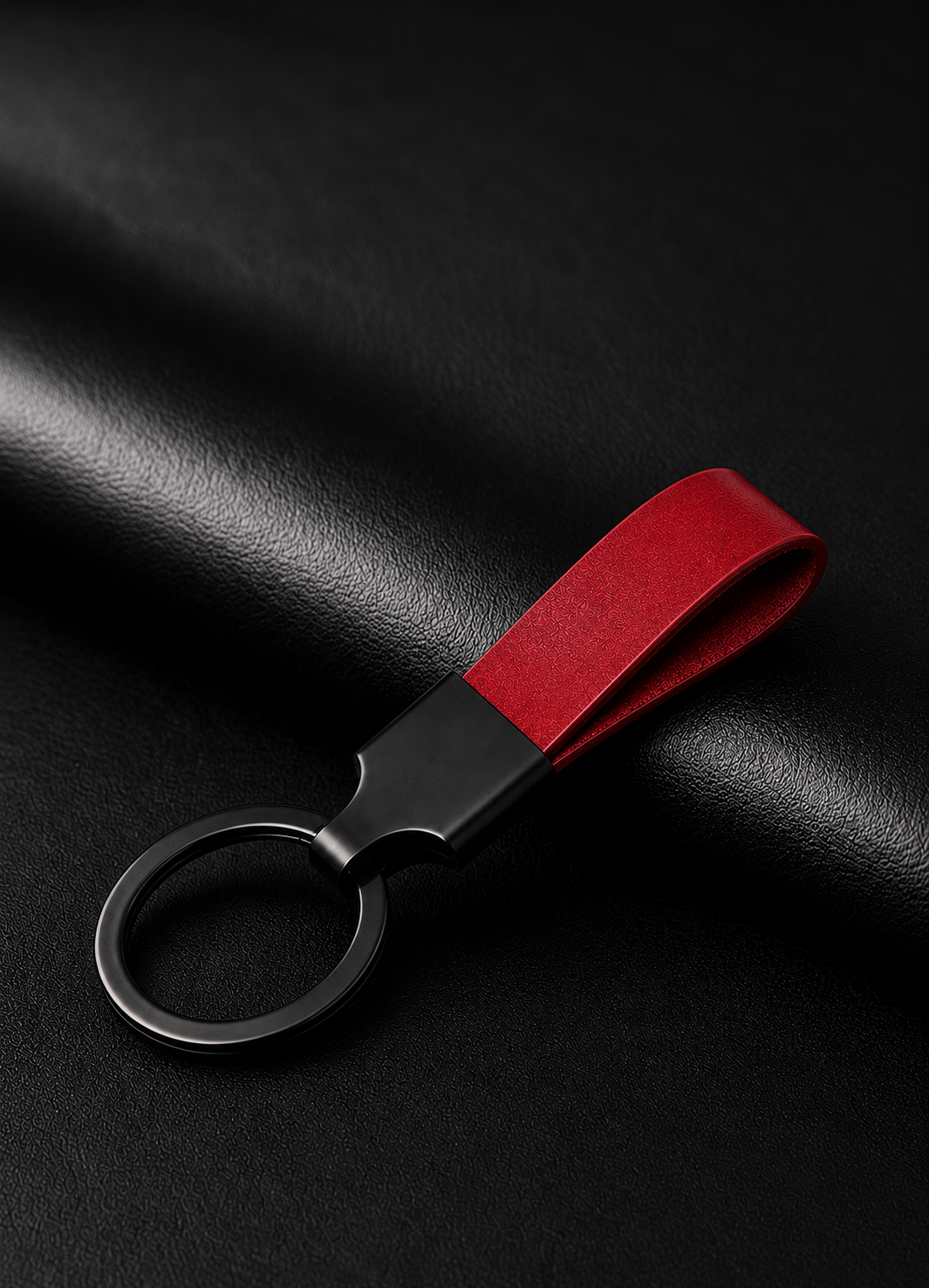 leather loop Car key chain (Red)