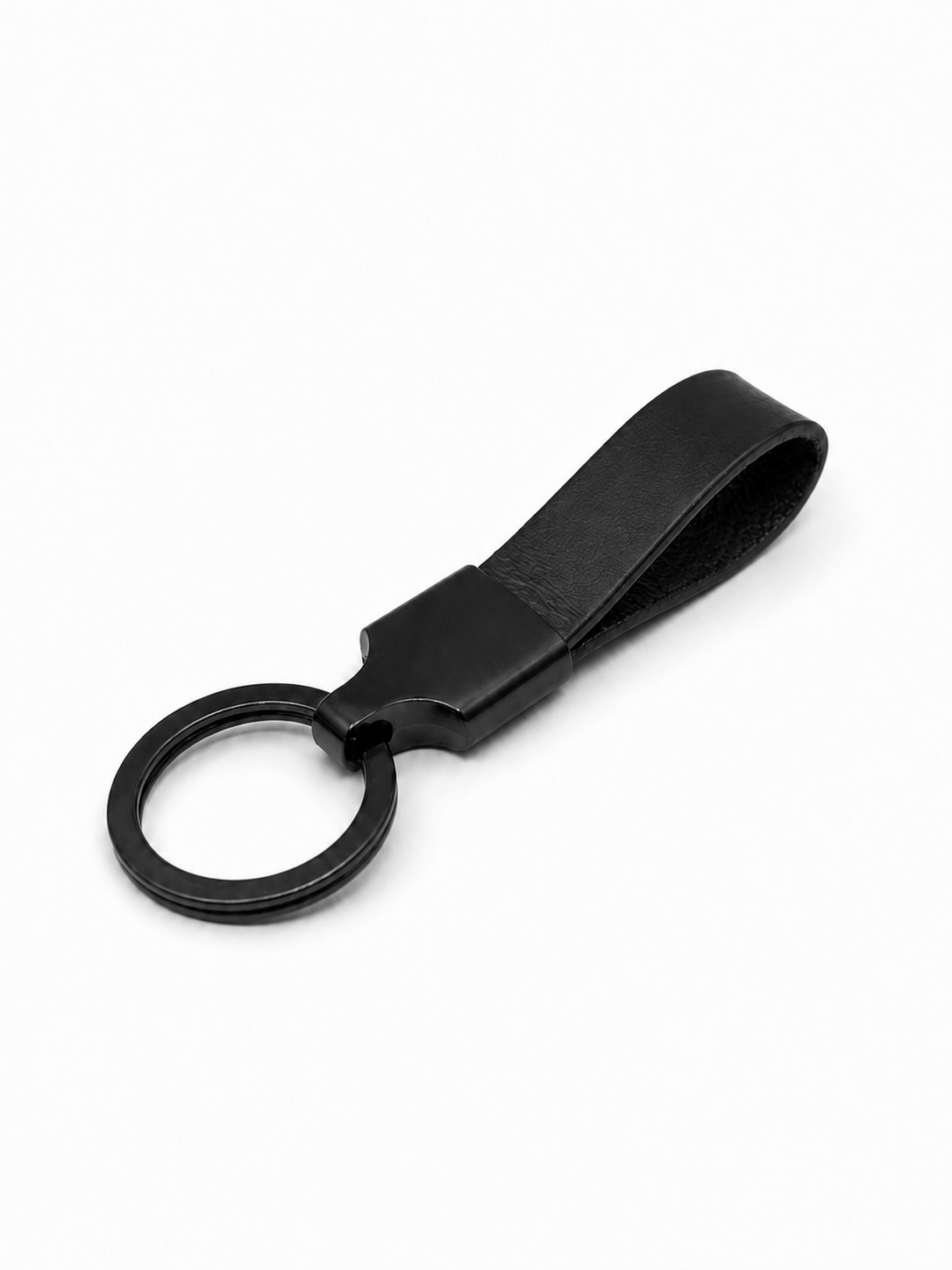 leather loop Car key chain (black)